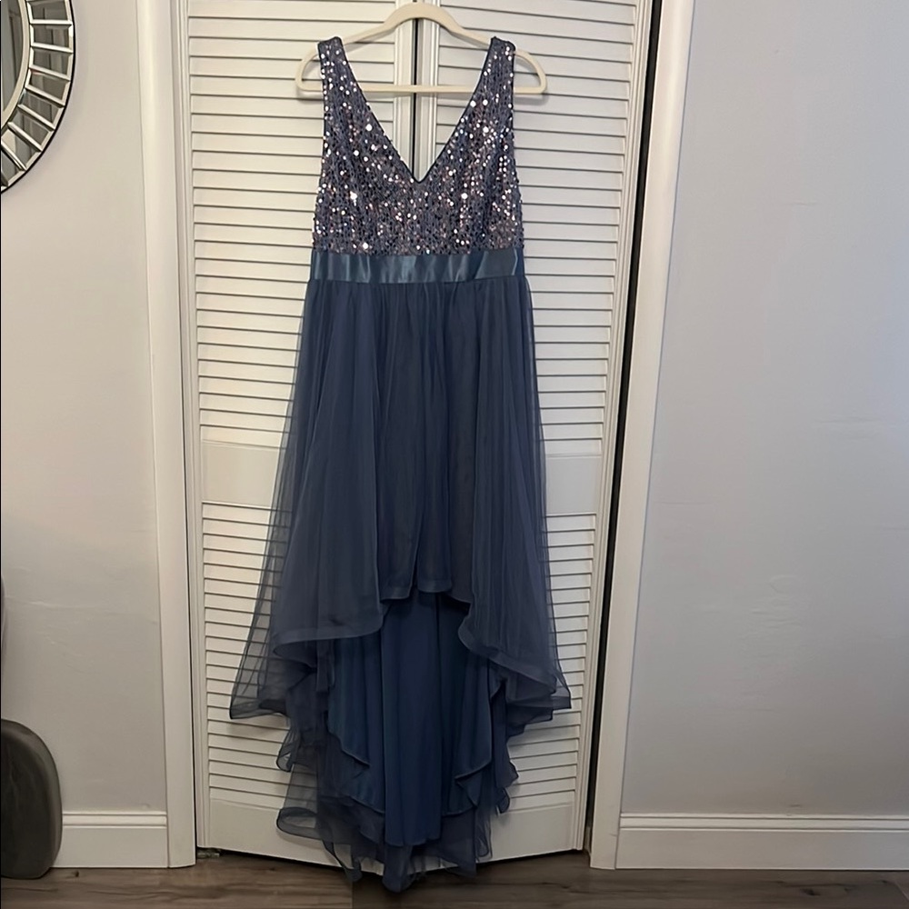 Ever Pretty Blue Sequin High-Low Dress NWT
Size 16